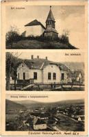 1932, Radostyán, Református templom, lelkészlak és látkép, Hangya Szövetkezet