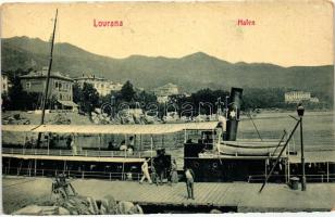 Lovran, Lovrana, Hafen / port, steamship