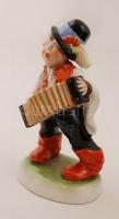 Herendi harmónikázó fiú, kézzel festett, jelzett (koronás 1941), hibátlan, m:21 cm