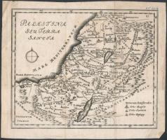 Palestina seu Terra Sancta. Palestina és a Szent Föld térkép. XVIII. század. Rézmetszet. Papír, 15x18 cm. Palestine and the Holy Land, the 18th. century, paper.