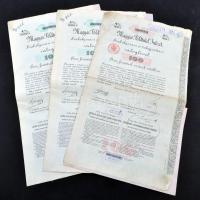 Budapest 1890-1895. "Magyar Földhitel Intézet" 3db klf szabályozási és talajjavítási zálog...