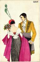 Couple in costumes, B.K.W.I. 620-1. s: Mela Koehler (EB)