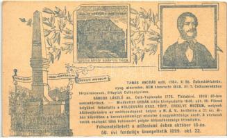 1899 Kolozsvár, Cluj; Országos Történelmi Ereklye Múzeum Egyesületének képeslapja Kossuth Lajos arcképével; Szabadjegy az 1899. október 22-i különvonatra / memorial train ticket