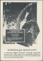 1991 Meghívó a kárpátaljai Holocaust emléktábla avatására, sorszámos, 15x10 cm