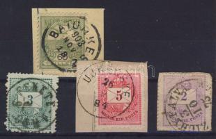 1874-1900. BETORKESZ, FEKETE ARDÓ, UJKÉCSKE, ZICHYFALVA bélyegzések (Gudlin 300p)