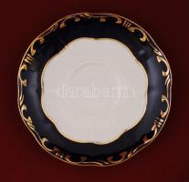 Zsolnay Pompadour mokkás csésze és alj, kézzel festett, jelzett, hibátlan