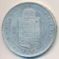 1879KB 1Ft Ag "Ferenc József / Középcímer" T:3 ph. Adamo M15