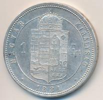 1881KB 1Ft Ag "Ferenc József / Középcímer" T:2 Adamo M15