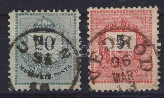 1881. 20kr UNIN + 1889. 5kr VEDRŐD (Gudlin 230p)