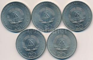 NDK 1971A 20M "Ernst Thälmann" (5x) T:1-,2 GDR 1971A 20 Mark "Ernst Thälmann" (5...