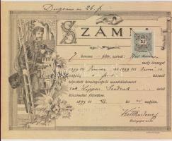 1899. Kéményseprő számla okmánybélyeggel