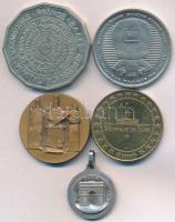 Vegyes 5db klf fém emlékérem tétel, egy darab medállal közte "Európa 1995" kétoldalas fém ...