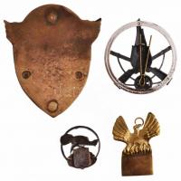 Vegyes 4db klf militária témájú jelvény és medál tétel, közte Olaszország DN Gyalogos lövész fém sap...