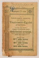1902 Az Osztrák-magyar monarchia első általános Tisztviselő -Egylet prospektusa. Okmánybélyeggel (30fillér), pp.:26,