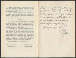 1911 Zuglói Társaskör alapszabályai, pp.:14, 19x12cm