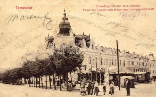 Temesvár, Timisoara; Temes-Béga vízszabályozó társaság palotája, piac / Palace of the river water control company , market  (EB)