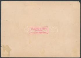 cca 1880-1900 Budapest, Blaha Lujza tér, A Népszínház, omnibusz, Calderoni és Társa, hidegpecséttel ...