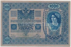 1902. 1000K (3x) mindkét oldal német, "Deutschösterreich" felülnyomással T:III
