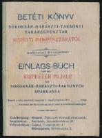 1922. Soroksár-Haraszti-Taksonyi Takarékpénztár Kispesti Fiókpénztárától betéti könyv