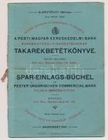 1916. Pesti Magyar Kereskedelmi Bank Baross-utczai Fiókosztálya takarékbetétkönyve