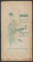 cca 1900 Diák bocskaiban, keményhátú fotó Berhammer munkácsi műterméből, sarkain sérülésekkel, 20x11...