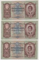 1932. 50P (7x) sorszámkövetők egy ugrással T:II,II-,III szép papír