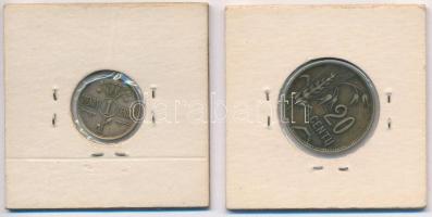 Litvánia 1925. 1c Al-Br + 1925. 20c Al-Br T:2,2- Lithuania 1925. 1 Centas Al-Br + 1925. 20 Centu Al-...