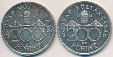 1992. 200Ft Ag "MNB" (2x) T:2,2-