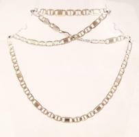 Ezüst Figaro nyaklánc, Ag., nettó: 27,4gr., jelzett, 56cm / Silver necklace, Ag, net. 27,4gr, marked, 56cm