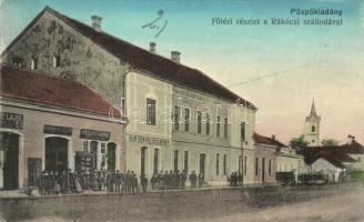 Püspökladány, Fő tér, Rákóczi szálloda, Kohn Aladár és Péterfi Árpád üzlete