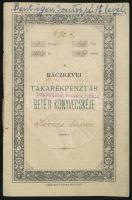 1910. Ráckevei Takarékpénztár a Szigetszentmiklósi fiók betéti könyve, kitöltött oldalakkal