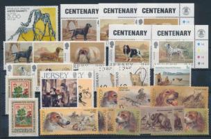 Cats and Dogs 32 stamps, Macska és kutya motívum 32 db bélyeg, közte sorok 2 stecklapon