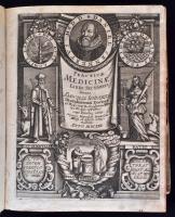 Danniel Sennertus: Practicae Medicinae II.-III., De Athritide Tractatus. Practicae Medicinae De Oris, Colli ac Thoacis Morbis & Symptomatibus. Liber Secundus [II.] Wittenberg, 1654, Doct. Tobiae Mevii et Elerti Schuemacheri. Practicae Medicinae, De Infimi Venetris Morbis & Symptomatibus. Liber Tertius. [III.] Wittenberg, 1662, D.Tobiae Mevii & Elerdi Schumacherii. De Athritide Tractatus. Frankfurt, Wittenberg, 1653, D. Tobiae Maevii, Elerdi Schumacheri. Kopottas, a gerincén kézzel feliratozott,átkötött félpergamen kötésben.18+434+8+22+999+16+120 p. Szép kivitelű rézmetszetes címoldallal, valamint egy kihajtható melléklettel. Danniel Sennert (1572-1637): 16-17. századi német orvos három munkája. A Practicae Medicinae két könyve és De Athritide Tractatus c. munkái. Latin nyelvű. Ritka! A borító kopottas. Az egyik sarka sérült, viseltes. Az elülső szennylap két oldalán, valamint a címoldalt követő lapon bejegyzések. / Three work of Danniel Sennert. The Practicae Medicinae II.-III., and the De Athritide Tractatus. He was a german doctor in the 16th.-17th. centuries. In Latin language. Rare! The cover is a little bit damaged, but its in good quality.