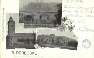 Derecske, B. Derecske; Szarka vendéglő, Református templom, városháza; kiadja Szöllösy Cz. Szálloda tulajdonos, floral (b)