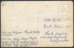 1938 Az SzAK szegedi alosztály bajok csapata, fotólap, 9x14 cm