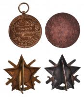 4db-os jelvény és kitüntetés tétel, közte 1873. "Hadiérem" Br katonai érdemérem fül és mel...