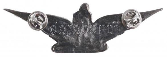 1939-1945. Magyar páncélgépágyús alakulat jelvény, ezüstözött Cu modern replika kitűző (30x95mm) T:2