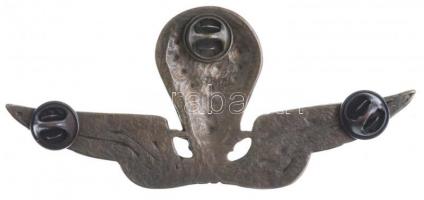 1938-1945. Magyar ejtőernyős alakulat jelvény, Br modern replika kitűző (43x97mm) T:2