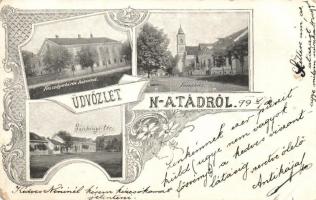 1899 Nagyatád, Főszolgabírói hivatal, városház, Széchenyi tér, floral, Art Nouveau (Rb)