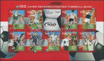 Centenary of Austrian Football Association mini sheet, 100 éves az Osztrák Labdarúgó Szövetség kisív