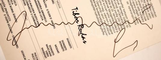 Luciano Pavarotti (1935-2007) tenor aláírása műsorlapon + belépőjegy a budapesti fellépésre