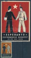 1936 Esperanto fogazott levélzáró + bélyegterve Ritka!