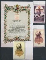 Trianon 3 db fogazott levélzáró + fogazott kisív + 2 db vágott kisív