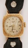 Arany (Au) 14 K Anker női karóra, jelzett, bőr szíjjal, müködik,  bruttó:12 g