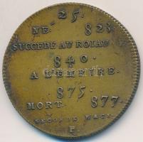 Franciaország ~1900. "II. Károly" Br emlékérem "Francia Királyok sorozat" (13,46...