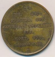 Franciaország ~1900. "II. Lajos" peremén jelzett Br emlékérem "Francia Királyok soroz...