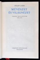 Fülep Lajos: Művészet és világnézet. Cikkek, tanulmányok 1920-1970. Bp., 1976, Magvető Könyvkiadó. Kiadói egészvászon kötés, jó állapotban, a külső borító fülei a címlapra beragasztva.