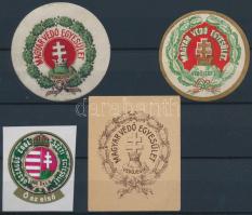 Magyar Védő Egyesület 3 klf levélzáró + Országos Erdészeti Egyesület öntapadós bélyeg