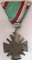 1942. "Tűzkereszt I. fokozata" oxidált hadifém kitüntetés mellszalaggal T:2, Hungary 1942....