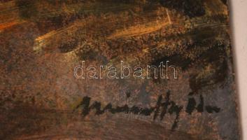 Márrfy jelzéssel: Lovagolók. Olaj, farost, 70×100 cm